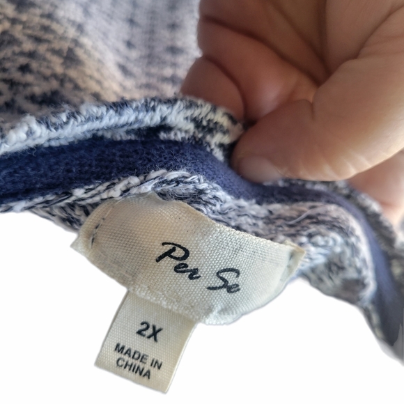 Per Se Classic Cozy Women's Blue Crewneck Sweater - Picture 10 of 11